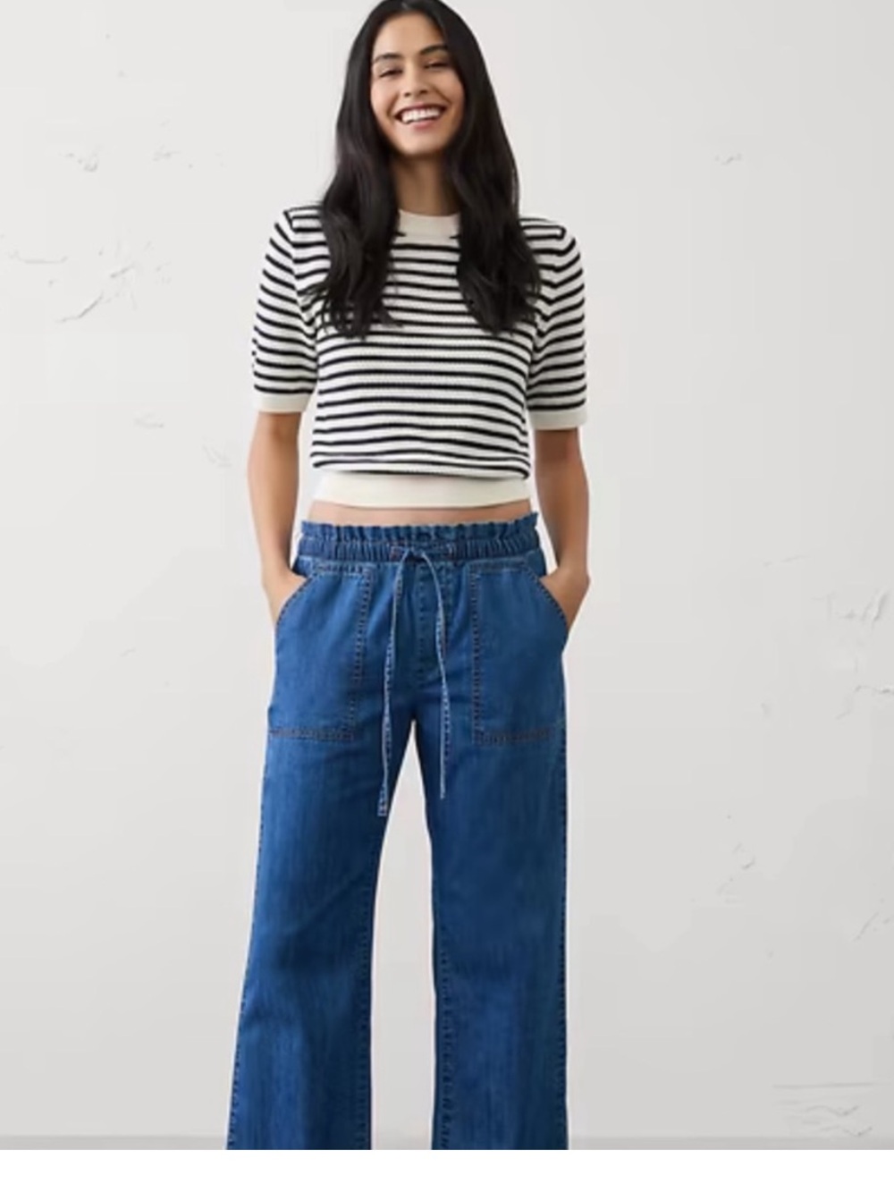 Banana Republic Factory Wide Leg Pull-on Denim Jeans (summer weight)